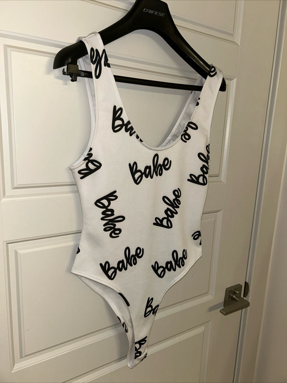 Fashion Nova White & Black "Babe" Graphic Kids One-Piece